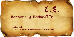 Borovszky Radomér névjegykártya